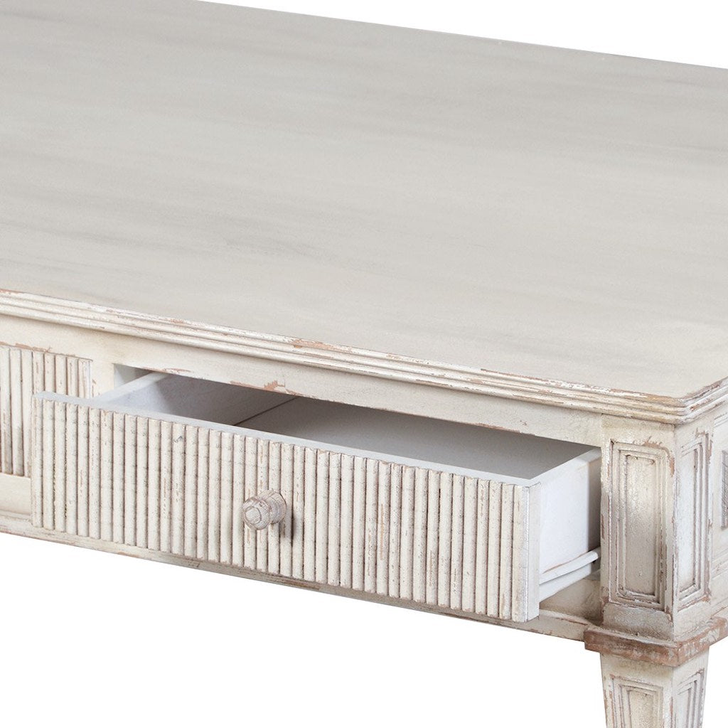 Gustavian 3 Drawer Ribbed Coffee Table