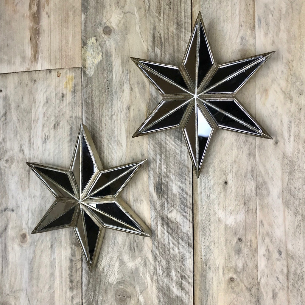 Decorative Star Mirror Pair