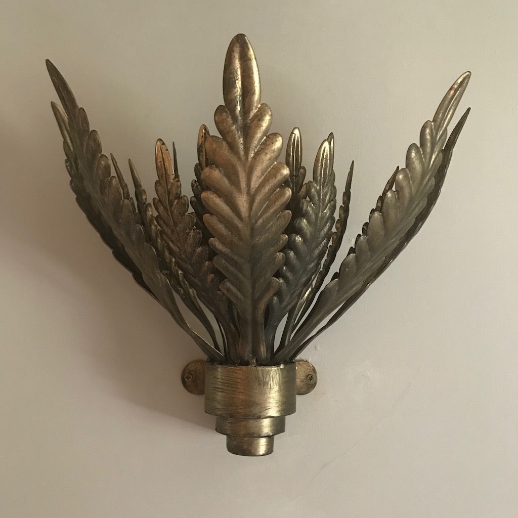Gold Leaves Deco Electric Wall Light