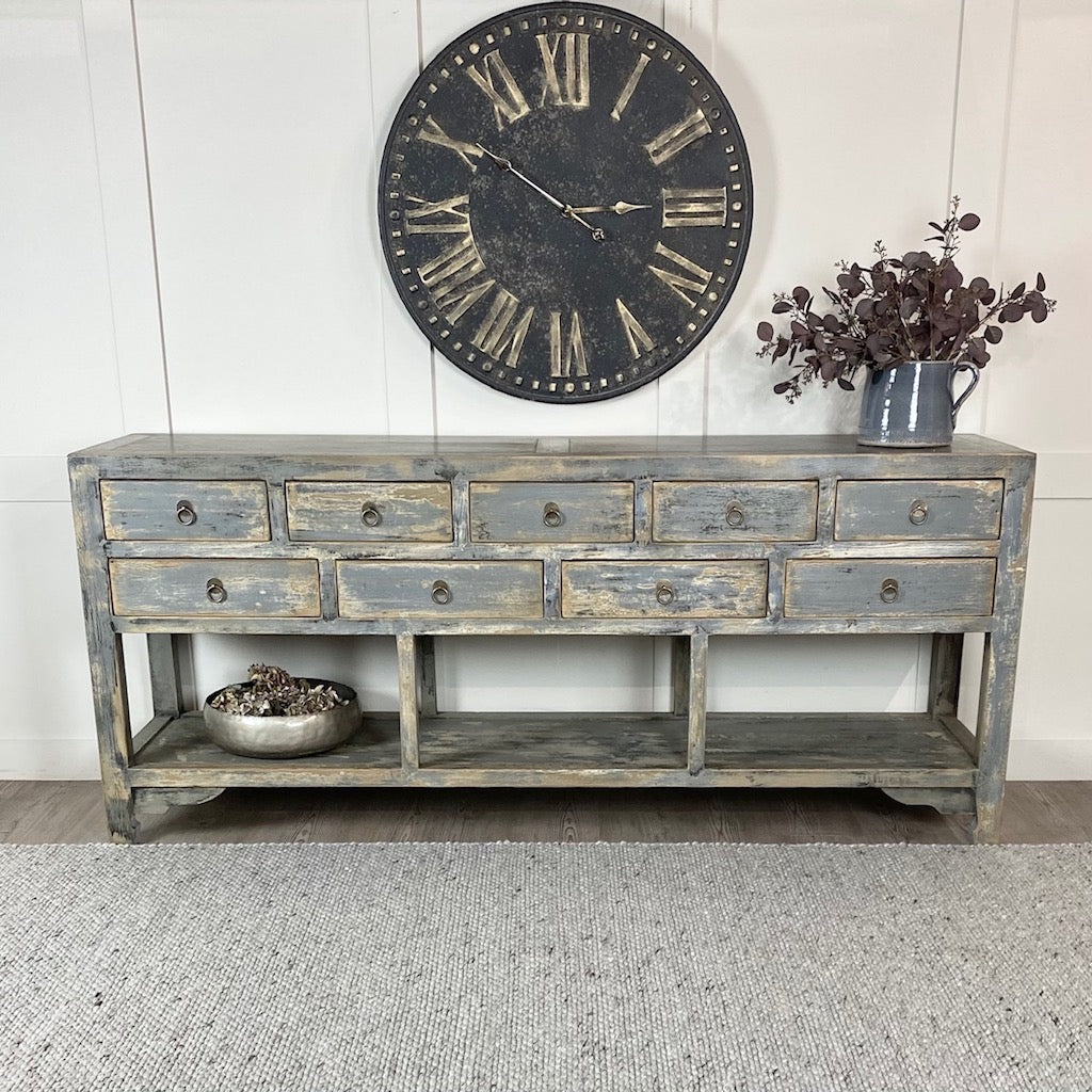 Large Long Distressed Console Table 