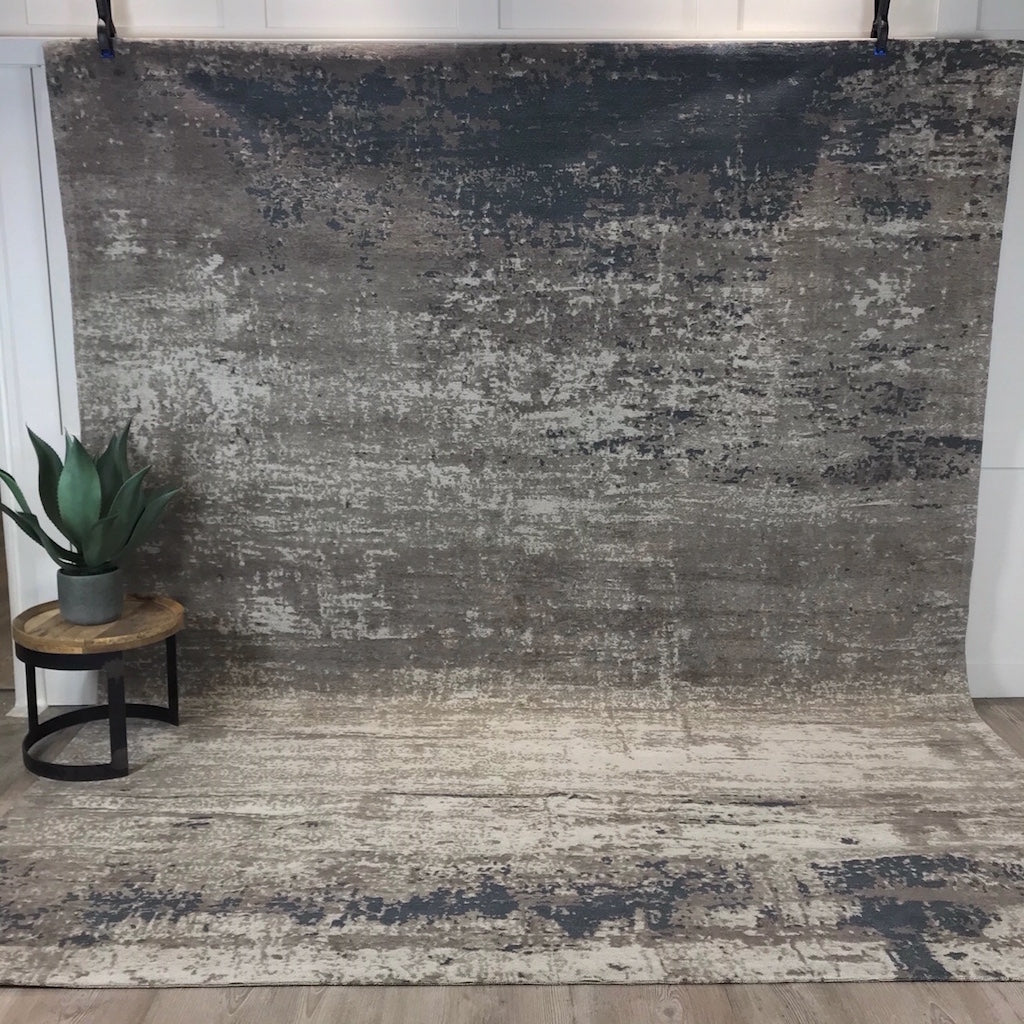 Woven Earth Grey Taupe Patterned Smooth Rug