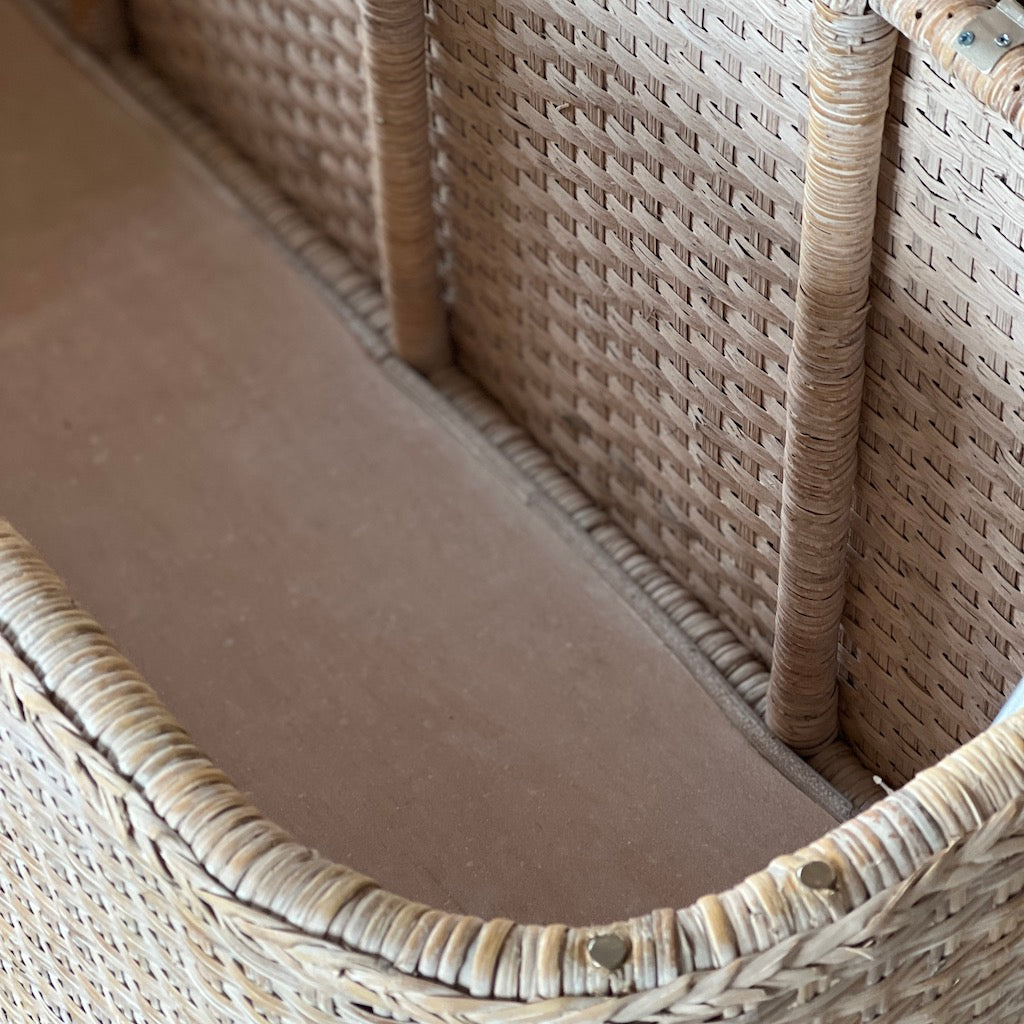 Rattan Whitewashed Ottoman Bed End Cowshed Interiors Limited