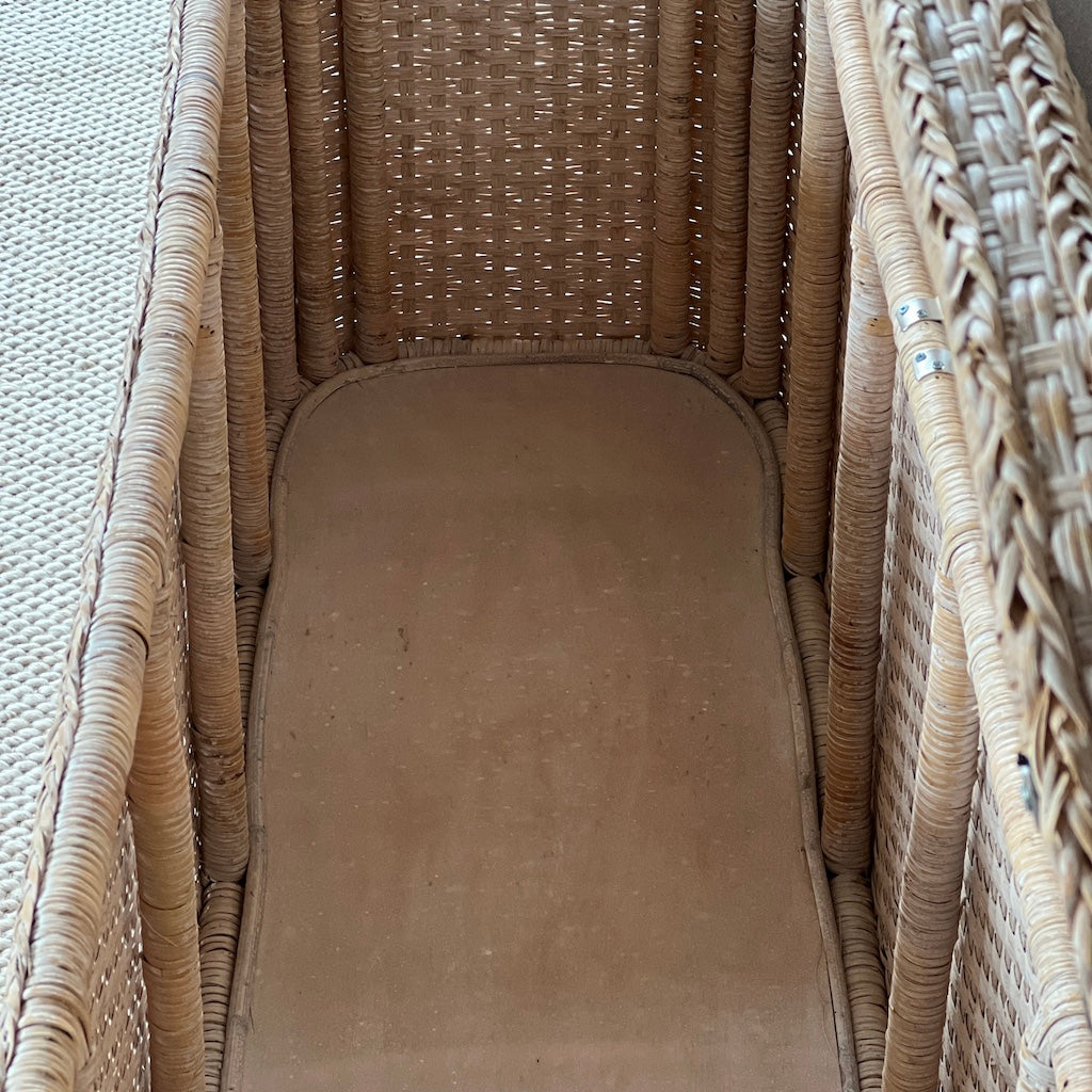 Rattan Whitewashed Ottoman Bed End