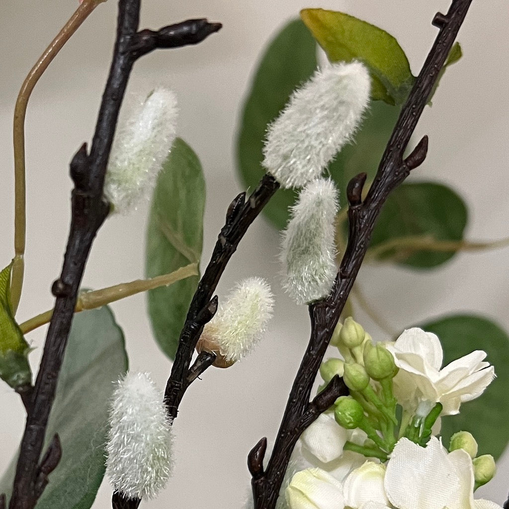 Natural Pussy Willow Stem Leaves