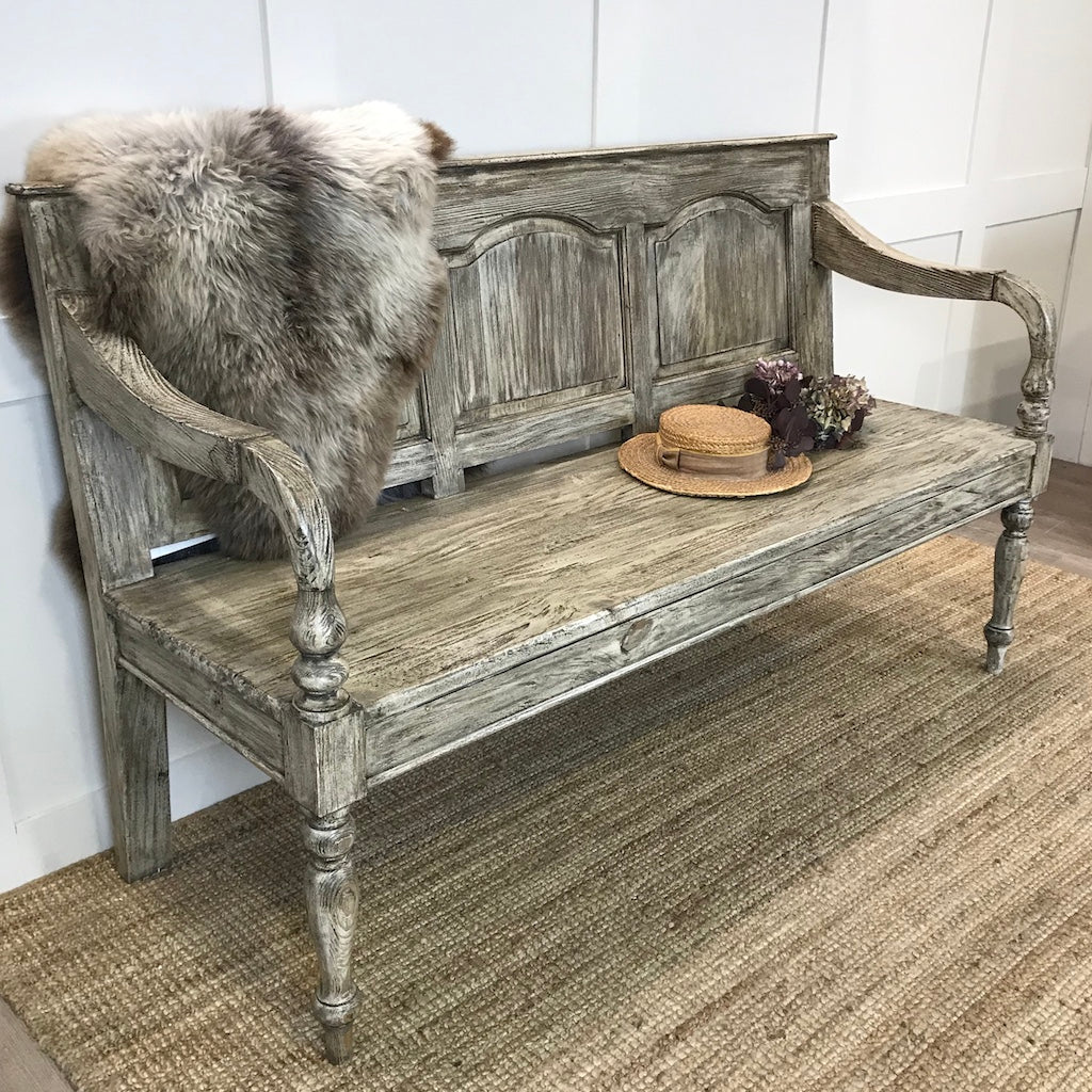 Reclaimed Wood Colonial Bench