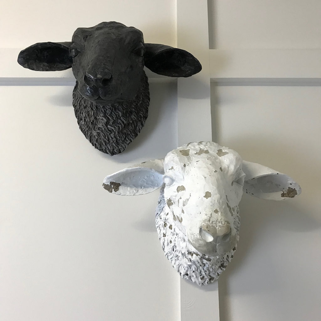 Sheep Head Wall Decoration Distressed Style 2 Colours