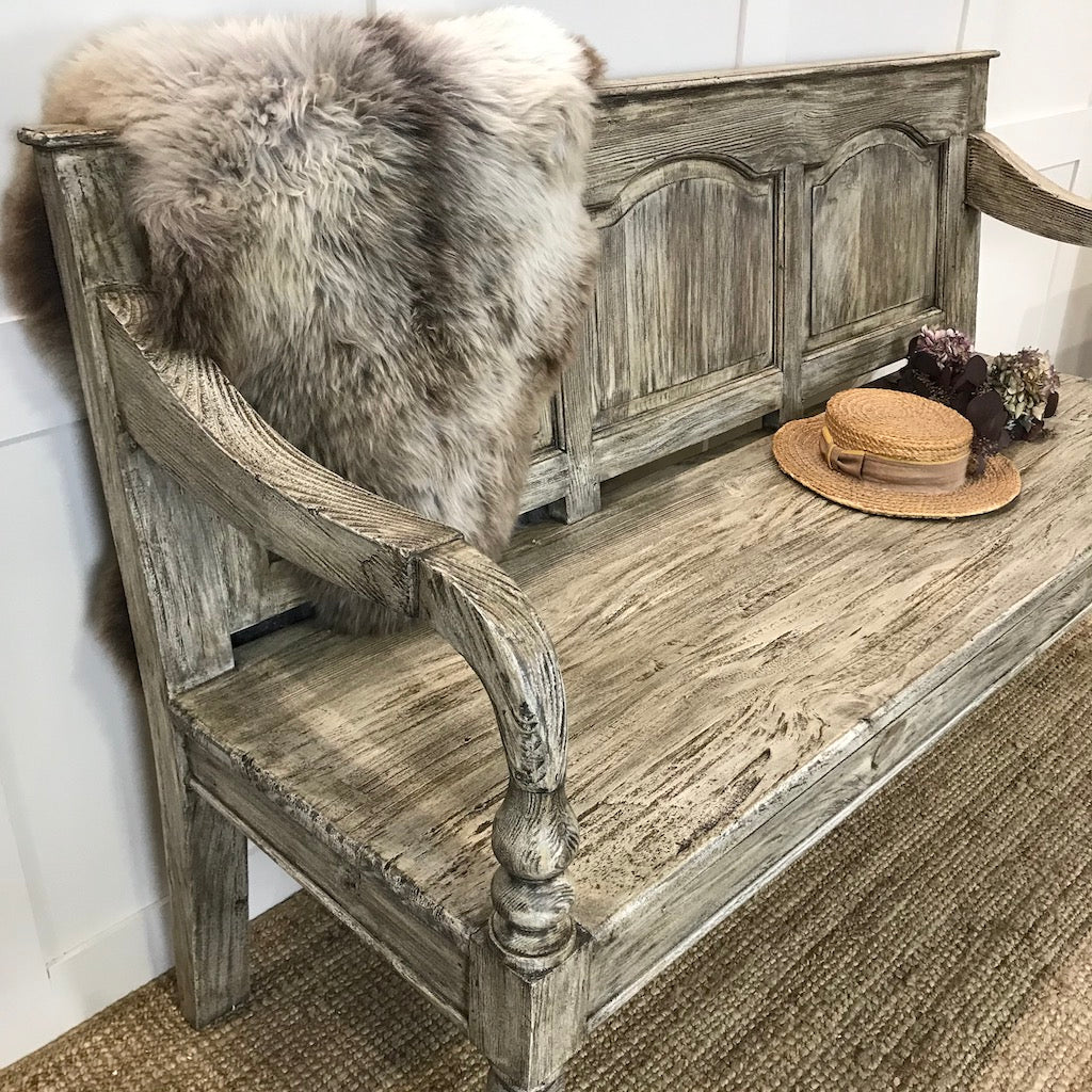 Reclaimed Wood Colonial Bench