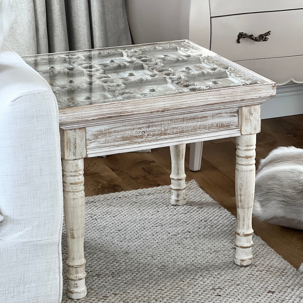 Vintage Style Indian Panel Side Table – Cowshed Interiors