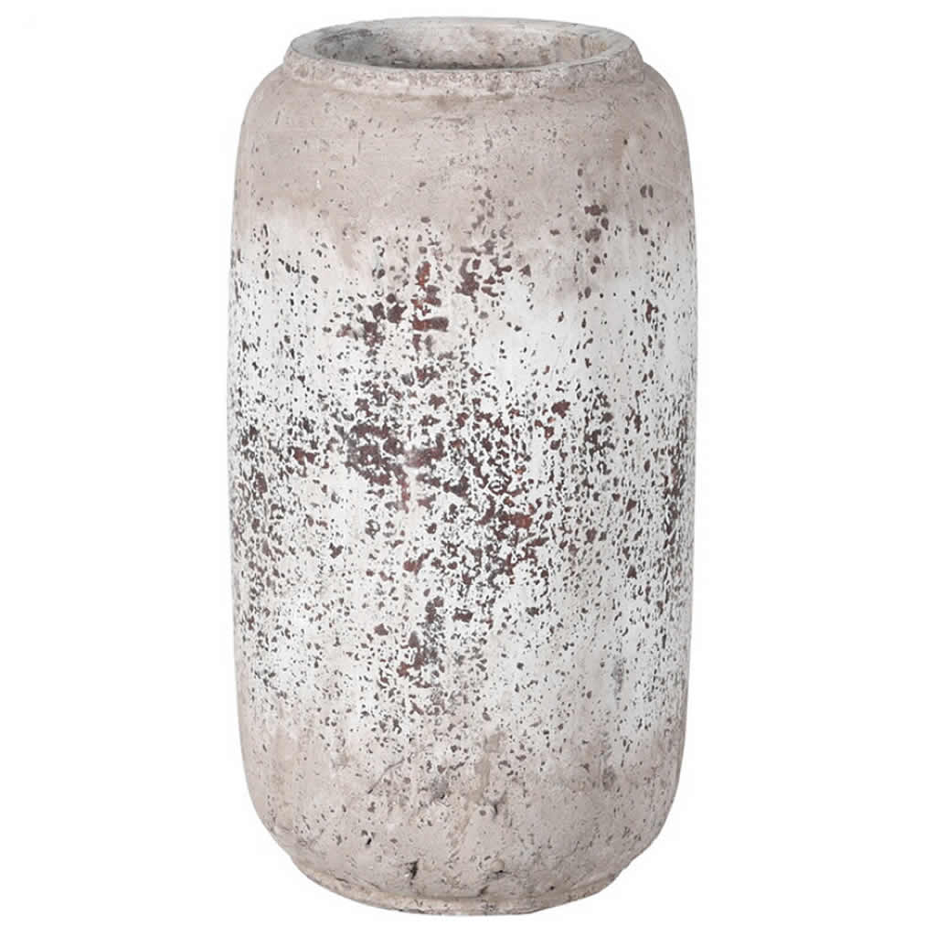 Rustic Grey Wash Tall Vase Urn