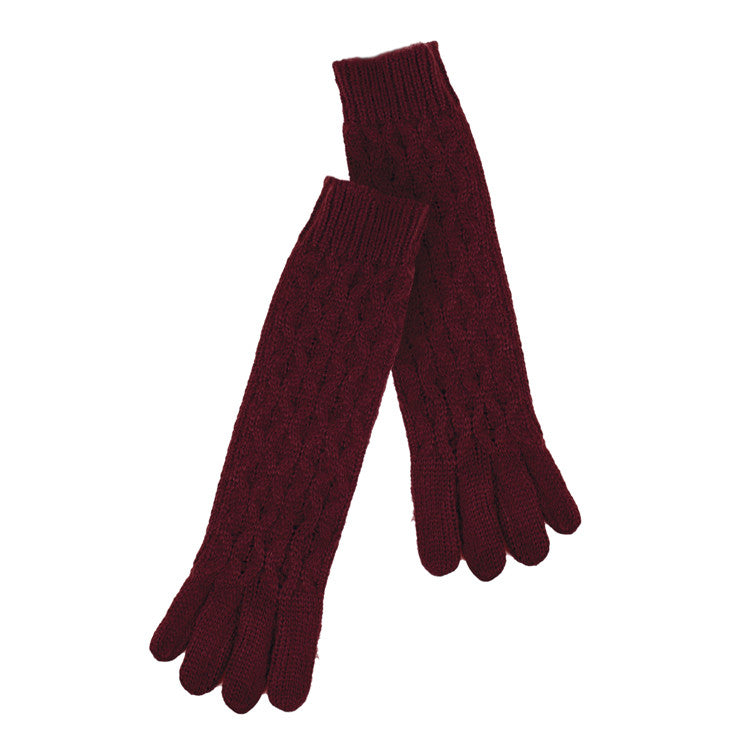 Angela Long Cable Knit Glove
