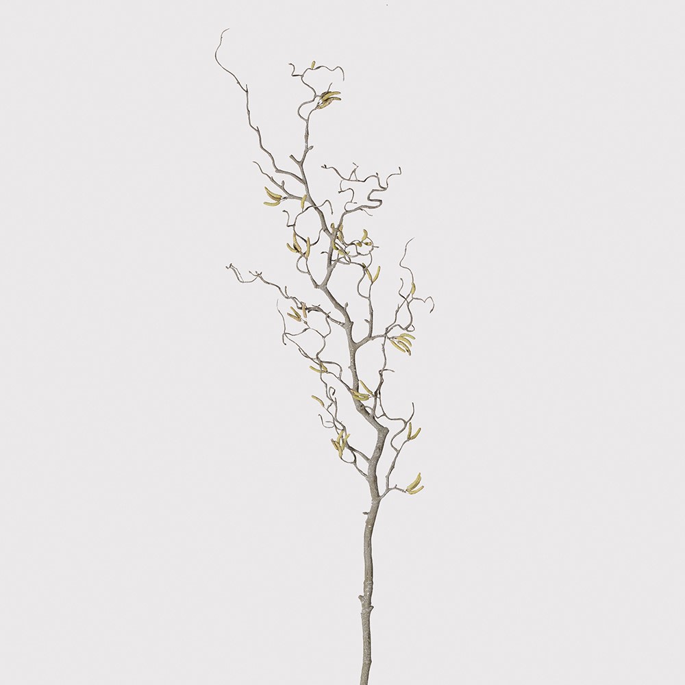 Faux Contorted Willow with Catkins Branch