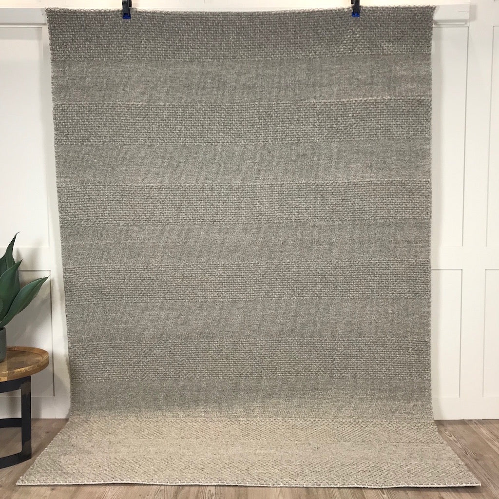 Flat Wool Taupe Textured Heavy Rug