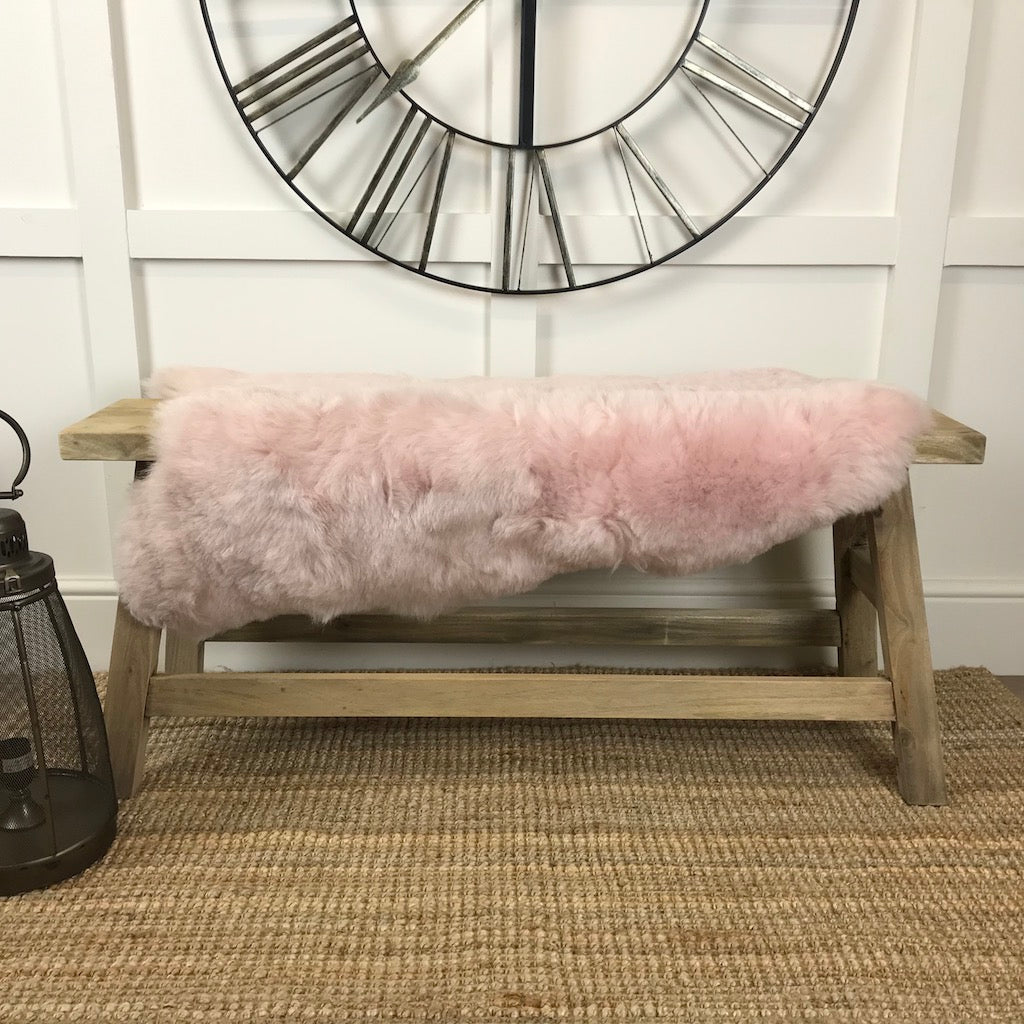 Finest Icelandic Short Wool Sheepskin Pale Pink